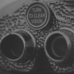 black and white vintage binocular