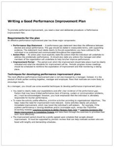 pdf screenshot of writing good performance improvement plan