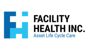 blue black white facility health inc logo