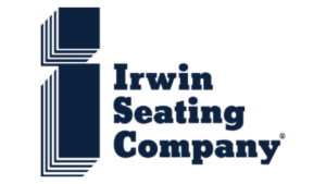 Blue white Irwin Seating Company Logo