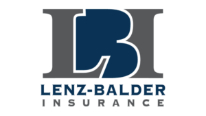 gray and blue lenz balder insurance logo